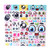 Brostown 4 Sheets 3D Stickers Emoji Eyes Lips, Glasses, Beard Puffy Pop-up Self-Adhesive Sticker