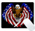 Wknoon Cool USA Patriotic Bald Eagle with American Flag Wings Mouse Pad Custom Design Mouse Pads