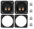 CellCase 2 Pcs 3.1" Square 2-Way Speaker Box Double Binding Post Terminal Cup Connector Subwoofer Plug