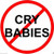 BIKERSTUFFUS NO CRY Babies Hard HAT Sticker Text Helmet Sticker Laptop Sticker Toolbox Sticker