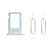 Nano Sim Card Tray Holder Slot Bracket with 2 Eject Pins for iPhone 6 Plus 5.5" Silver