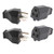 (4xPCS) Straight Blade Plug, Male Female Replacement Plug,3-Wire Male Extension Cord Replacement Electrical Plugs End, 15 Amp 125 Volt,Black