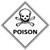 Warning caution poison danger sign sticker decal 4" x 4"