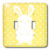 3dRose lsp_37348_2"Adorable White Baby Bunny On Dotted Yellow" Double Toggle Switch