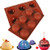 2PC 6 Holes Silicone Mold For Chocolate, Cake, Jelly, Pudding, Handmade Soap, Round Shape Semi Sphere Mold (Big-RED)