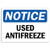 Notice - Used Antifreeze Sign - Label Decal Sticker Retail Store Sign Sticks to Any Surface 8"