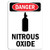 Danger Sign - Nitrous Oxide - Label Decal Sticker Retail Store Sign Sticks to Any Surface 8"