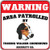 Warning Area Patrolled Treeing Walker Coonhound Dog Security Crossing SignVinyl Sticker Decal 8"