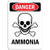 Danger Sign - Ammonia - Label Decal Sticker Retail Store Sign Sticks to Any Surface 8"