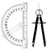 PenVinoo Geometry School Set,with Quality Compass, Protractor,Drawing Compass Math Geometry Tools (Black)