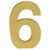 Amscan Number 6, 9" H x 5 7/8" W x 1" D, Gold