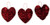FLOMO Valentines Day 3D Red Tinsel Hanging Heart Ornament, 5 Inch , Set of 3