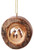 Earthwood Round Carved bark holy Family Olive Wood Ornament, 2.5