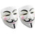 Cataixy Hacker Mask v for Costume - Anonymous Mask V Vendetta Guy Masks for 2020 Halloween Party Cosplay (White 2 PCS)