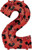 Mayflower 33" Anagram Number 2 Red Mickey Mouse Foil Balloon, Multicolor