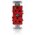 Leviton 8300-HR 20-Amp, 125-Volt, Heavy Duty Hospital Grade, Duplex Receptacle, Straight Blade, Self Grounding, Red