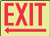 Accuform MADC533GP Lumi-Glow Plastic Safety Sign, Legend"EXIT (Arrow Left)", 10" Length x 14" Width x 0.070" Thickness, Red on Glow