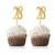 Gold Happy 28th Birthday Cupcake Topper, 24-Pack Number 28 Glitter Birthday Party Cupcake Toppers, Decorations