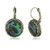 Natural Paua Abalone Shell Earrings Round Halo Leverback Drop Earrings for Women