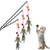 Worbee Cat Toys, 3 Pcs Cat Wand Toys Interactive Cat Feather Toy Cat Teaser Wand with Bells and Feather for Kitten Cat Having Fun Exerciser Playing