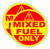 Mixed Fuel Only Vinyl 4" Round Decal - Sticker - Label 50:1 Fuel Gas Oil Door Label Weatherproof