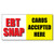 Ebt Snap Cards Accepted Here Business Decal Sticker Retail Store Sign 4.5 X 12 Inches