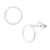 10mm Open Circle Round Karma Stud Earrings 925 Sterling Silver Dainty Push Back