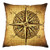 N Nebont Compass Rose Retro Vintage Throw Pillow Covers Pillowcase Zippered Square Decorative Cushion Cases 18x18 Inches for Couch Sofa Chair Car Bedroom Living Room