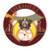 Shriner Round Masonic Auto Emblem - -Burgundy  and  Gold--3'' Diameter-