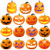 URATOT 15 Pack Halloween Pumpkin Decorating Craft Kits Colourful DIY Halloween Pumpkin Sticker Pumpkin Face Stickers Trick or Treat Pumpkin Stickers 5 Colors