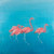 Posterazzi Collection Four Flamingos Poster Print by Atelier B Art Studio (12 x 12)