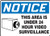 Accuform MASE807VS Adhesive Vinyl Safety Sign, Legend"Notice This Area is Under 24 Hour Video Surveillance" with Graphic, 10" Length x 14" Width x 0.004" Thickness, Blue/Black on White