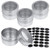 KELYDI Magnetic Spice Tins, 4pcs Stainless Steel Magnetic Storage Containers,Clear Top Lid and Sift-Pour