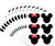 Red Big Mickey Mouse Head Stickers Chalkboard Labels 2.97 inches x 2.5 inches Large Vinyl Minnie Mouse Chalk Labels - Mickey Minnie Mouse Ear Blackboard Stickers 90 Pack (Red)