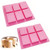 Allforhome (Pack of 2) 6 Cavity Plain Basic Rectangle Silicone Mould for Homemade Bath Bomb Craft Soap Mold, Cake Mold, Ice Cube Tray