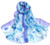 Print Silk Feeling Scarf Fashion Scarves Lightweight Shawl Scarf Sunscreen Shawls for Womens (Blue 1 )