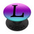 Black Pattern Initial Letter L On Teal Purple Pink Ombre PopSockets PopGrip: Swappable Grip for Phones  and  Tablets