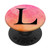 Black Pattern Initial Letter L On Pink Orange Watercolor PopSockets PopGrip: Swappable Grip for Phones  and  Tablets