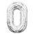 34" Foil Silver Number 0 Balloon