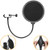 Microphone Pop Filter Mask Shield For Microphone,Hamosky Dual Layered Wind Pop Screen With Flexible 360°Gooseneck Clip Stabilizing Arm