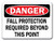 Danger Sign - Fall Protection Required Beyond This Point - OSHA Safety Sign Sticker Sign - Sticker Graphic Sign - Will Stick to Any Smooth Surface