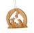 Earthwood Half Round Nativity Olive Wood Ornament, Brown