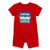 Levi's Baby Boys' Short Sleeve Romper, Super Red, 12M