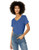 Hanes Women's X-Temp Short Sleeve V-Neck Tee with FreshIQ, Royal Blue Heather, Large