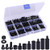 LordHardware 320pcs M4 Male Female Nylon Hex Spacer Standoff Screws Bolts Nuts Washers Threaded Pillar PCB Motherboard Assortment Kit Assorted Set (Black)