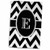 3D Rose Black and White Chevron Monogram Initial E Hand Towel, 15" x 22", Multicolor