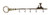 Creative Co-op Distressed White Tin Key Shaped Wall Hanger with Hooks