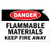 Danger Flammable Material Keep Fire Away Style A Hazard Label Decal Sticker 10 Inches X 14 Inches