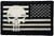 Tactical Reverse USA Flag with Skull Patch 2"x3" Hook and Loop Fasteners Backing - Black - By Ranger Return (RR-TACT-USAF-APUN-BKWH-0REV)