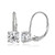 Sterling Silver Created White Sapphire 6mm Round Leverback Earrings